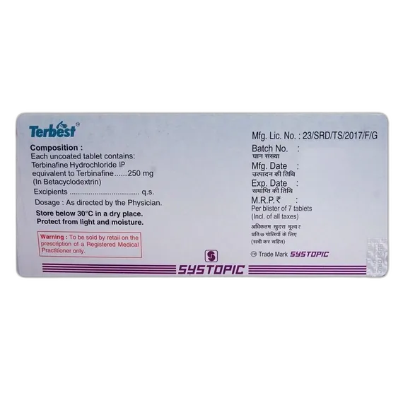 terbest 250mg tablet 7's